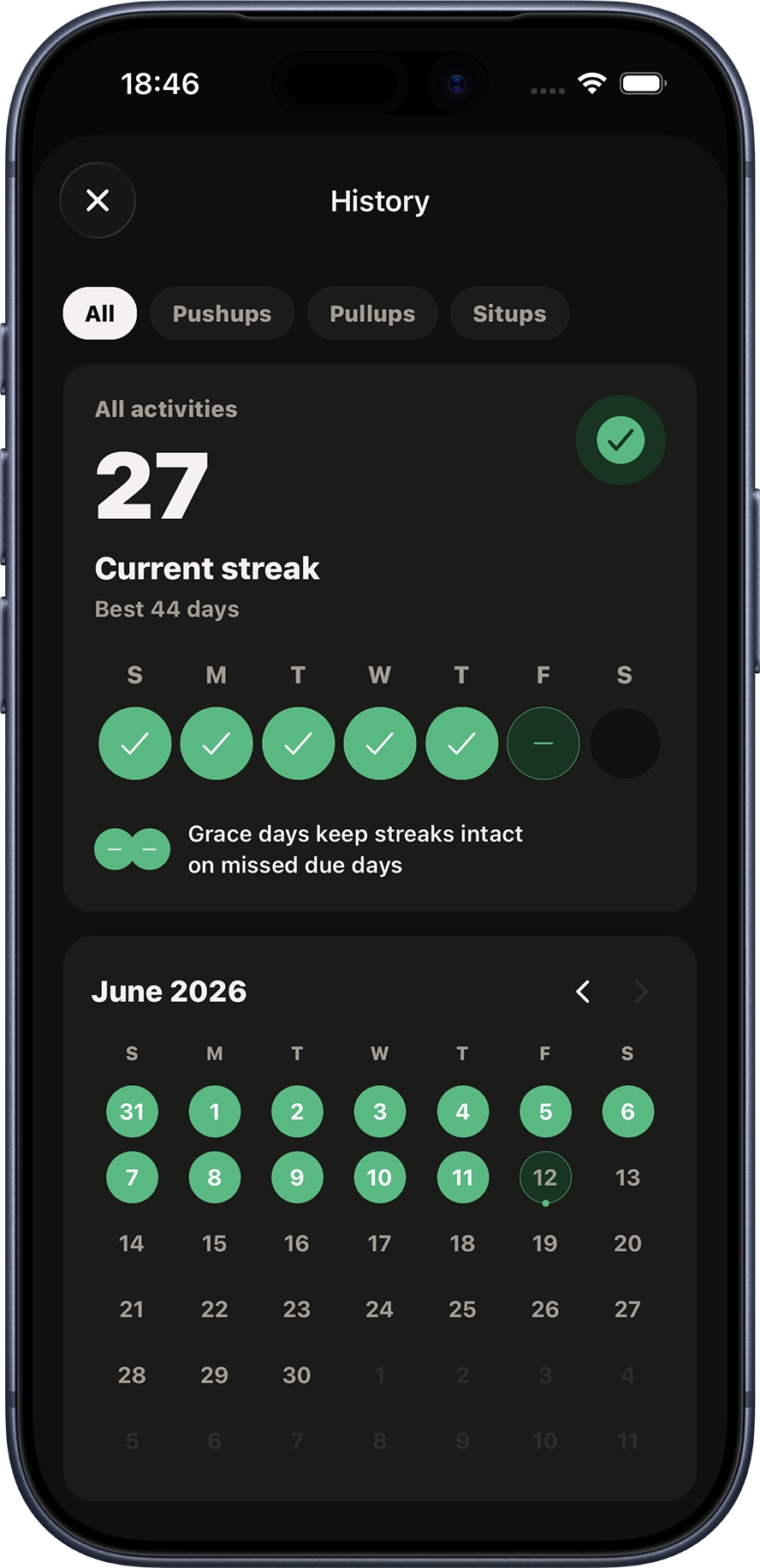 OneSet Progress screen