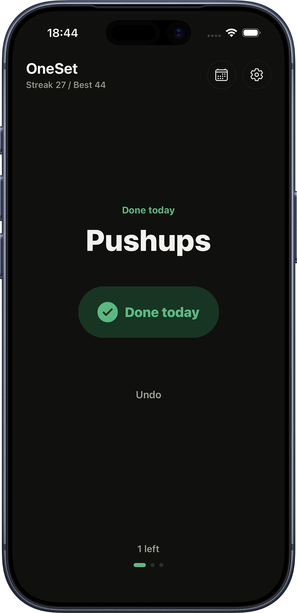 OneSet Daily Flow screen